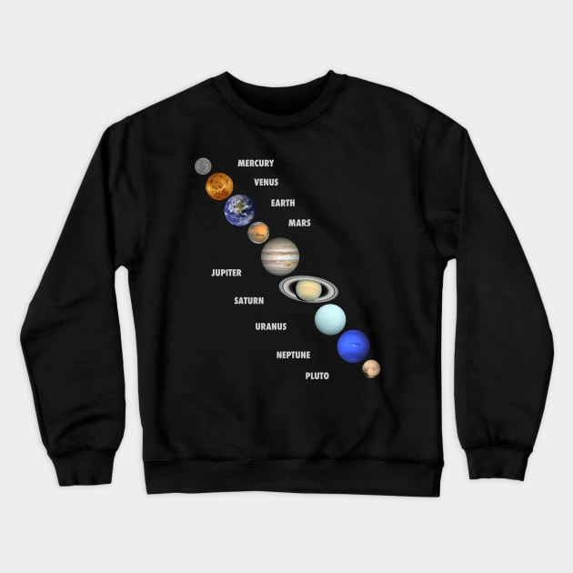 Solar System and Planets Crewneck Sweatshirt by vladocar